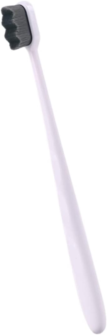 Gogogmee Daily Oral Care Tool Soft Black Hair White Handle Toothbrush Ergonomic Design Anti Grip