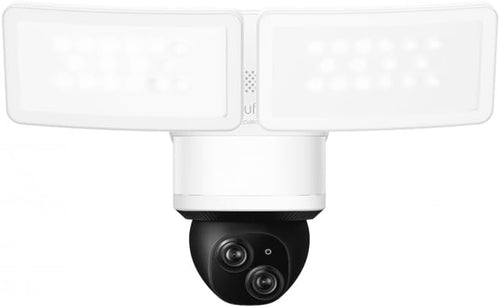 eufy Security Floodlight Camera E340 Wired, Security Camera Outdoor, 360Â° Pan & Tilt, 24/7 Recording, 2.4G/5G Wi-Fi, 2000 LM, Motion Detection, Built-In Siren, Dual Cam, HB3 Compatible, No Monthly Fee