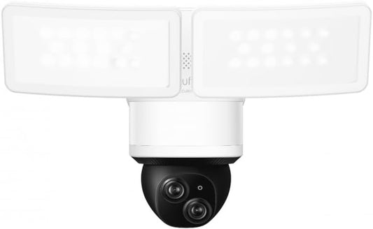 eufy Security Floodlight Camera E340 Wired, Security Camera Outdoor, 360Â° Pan & Tilt, 24/7 Recording, 2.4G/5G Wi-Fi, 2000 LM, Motion Detection, Built-In Siren, Dual Cam, HB3 Compatible, No Monthly Fee