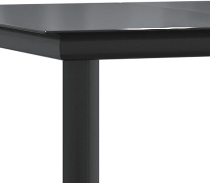 vidaXL 7-Piece Outdoor Garden Dining Set - Black and Anthracite - Weather-Resistant Steel and Textilene Construction with Tempered Glass Tabletop