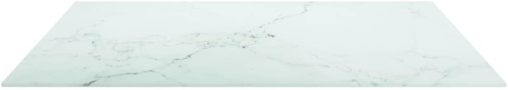 White Marble Design Tempered Glass Tabletop 80 x 80 cm - Ideal for Dining Tables, Center Tables, Garden Tables - High Durability, Safe, and Long-Lasting