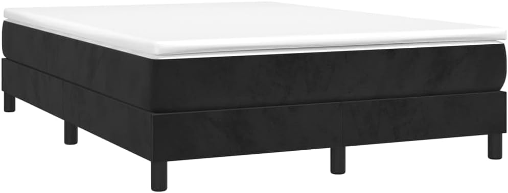 Lechnical Giroletto a Molle con Materasso Nero 140x190 cm in Velluto,Mobili,Letti e Accessori,Letti e telai per Letti