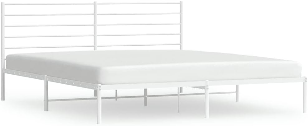 Lechnical Giroletto con Testiera Metallo Bianco 183x213 cm,Mobili,Letti e Accessori,Letti e telai per Letti