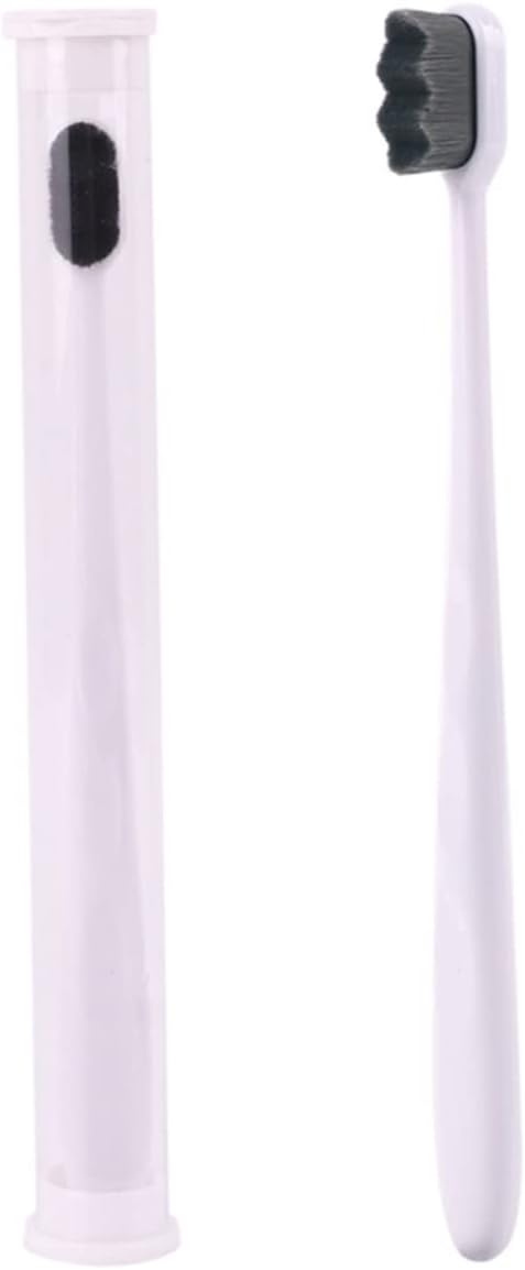 SOPOTUTU Micro Nano Bristle Toothbrushes for Oral Cleaning Ergonomic Design with Slip Handle Comfortable Grip Teeth Cleaning Hair and White Handle