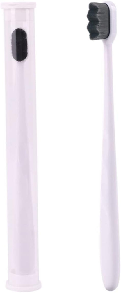 SOPOTUTU Micro Nano Bristle Toothbrushes for Oral Cleaning Ergonomic Design with Slip Handle Comfortable Grip Teeth Cleaning Hair and White Handle