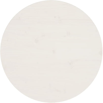 'vidaXL Solid Pinewood Round Table Top - White, Perfect for Dining Room, Kitchen Table; Durable & Easy to Clean (60x2.5 cm)