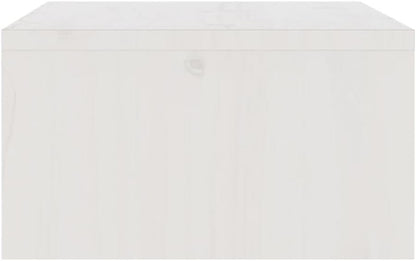 vidaXL Solid Pine Wood Monitor Stand - Sturdy Construction, White Finish,100 x 27 x 15 cm, Easy Assembly, Suitable for Workspace Organization and Ergonomics.