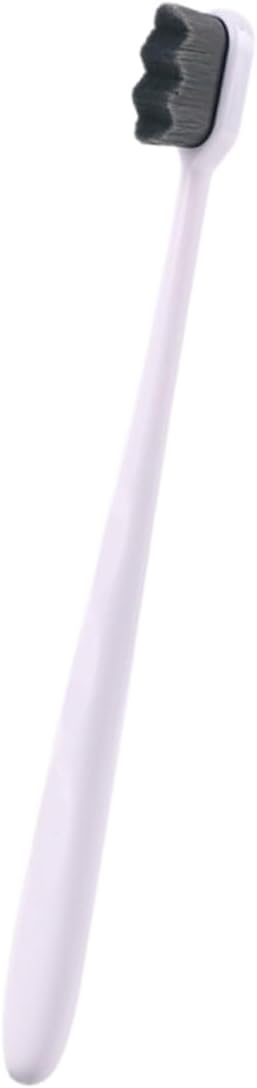 SOPOTUTU Micro Nano Bristle Toothbrushes for Oral Cleaning Ergonomic Design with Slip Handle Comfortable Grip Teeth Cleaning Hair and White Handle