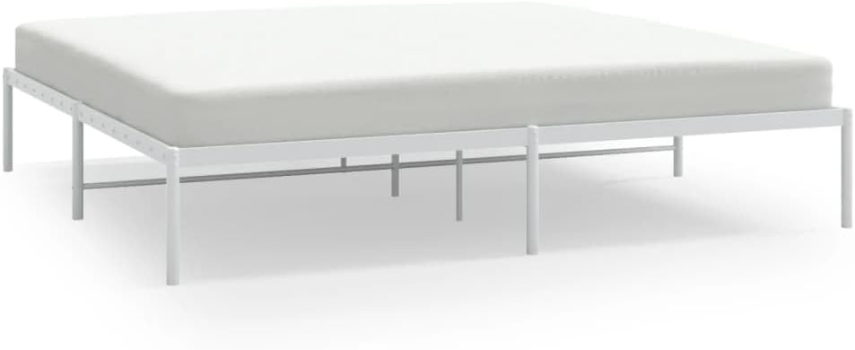 TALCUS Set di mobili - Struttura letto in metallo bianco 200x200 cm