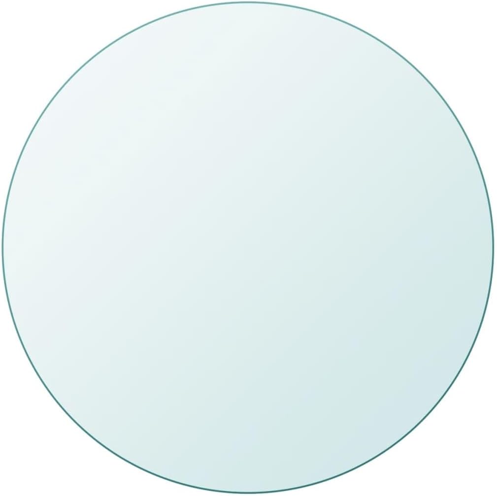 vidaXL Table Top Tempered Glass Round 800mm Replacement Tabletop Accessory