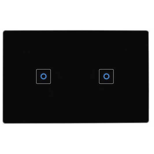 AU/NZ Approved ZigBee Smart Two Gang Light Switch for Home Automation, Alexa Voice Control - Black 2 Gang