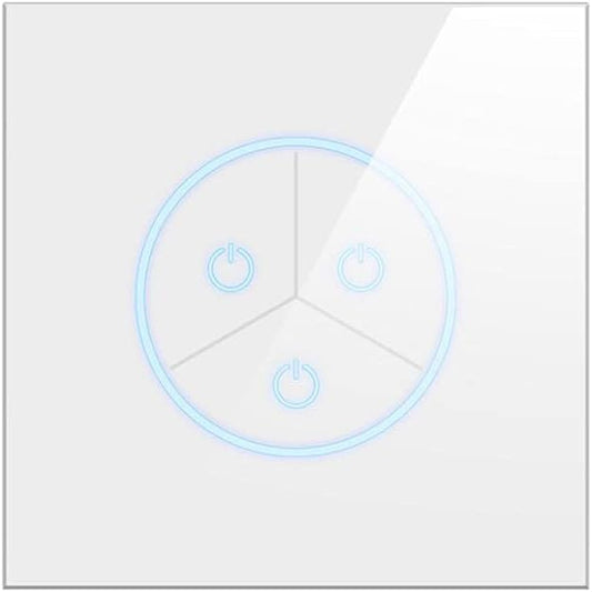 GBYUHAIJUN Interruttore Smart,Interruttore Touch 1/2/3 Gang Wall Light Switch Switch Smart Lighting(White,3GANG_1_110-250V)