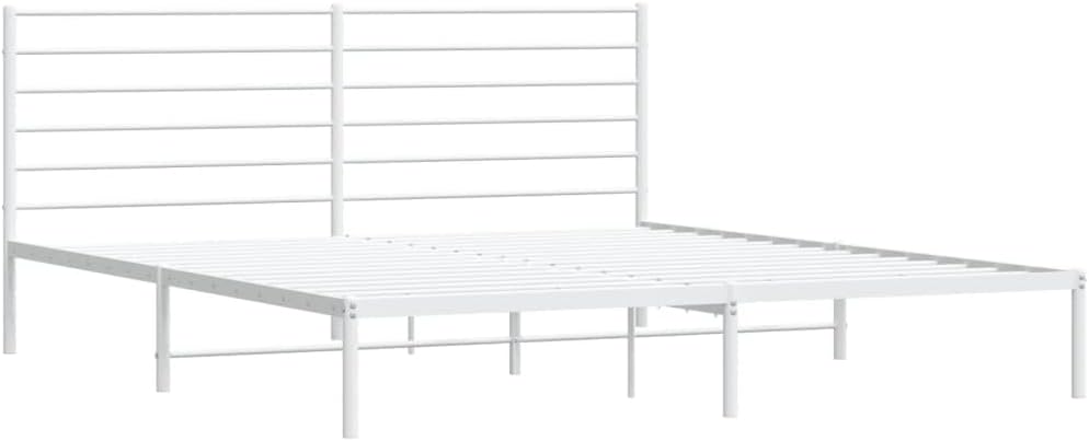 Lechnical Giroletto con Testiera Metallo Bianco 183x213 cm,Mobili,Letti e Accessori,Letti e telai per Letti