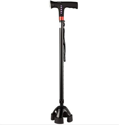 JDKJSBF Walking Stick Walkers for Seniors Rollator Walker, stampelle, aiuti a Piedi, Bastone da Passeggiata Lighting Elderly Smart Radio a Quattro Zampe a Quattro Zampe in Alluminio Trekking Pole