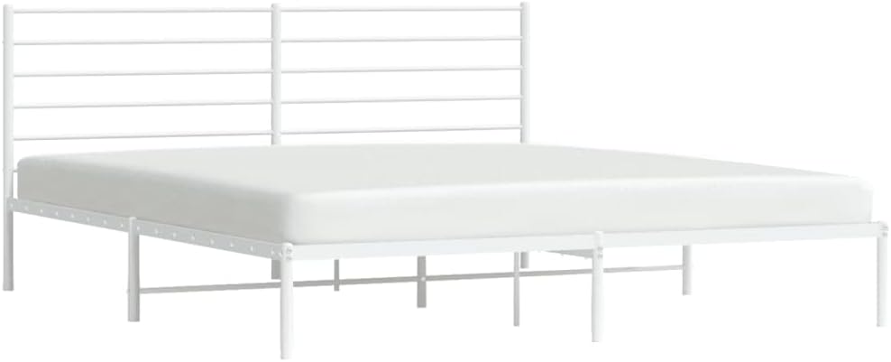 Lechnical Giroletto con Testiera Metallo Bianco 183x213 cm,Mobili,Letti e Accessori,Letti e telai per Letti