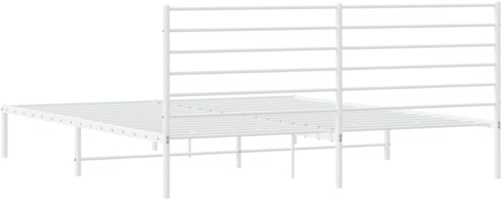 Lechnical Giroletto con Testiera Metallo Bianco 183x213 cm,Mobili,Letti e Accessori,Letti e telai per Letti