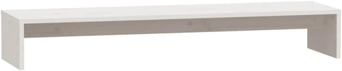 vidaXL Solid Pine Wood Monitor Stand - Sturdy Construction, White Finish,100 x 27 x 15 cm, Easy Assembly, Suitable for Workspace Organization and Ergonomics.