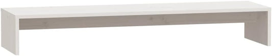 vidaXL Solid Pine Wood Monitor Stand - Sturdy Construction, White Finish,100 x 27 x 15 cm, Easy Assembly, Suitable for Workspace Organization and Ergonomics.