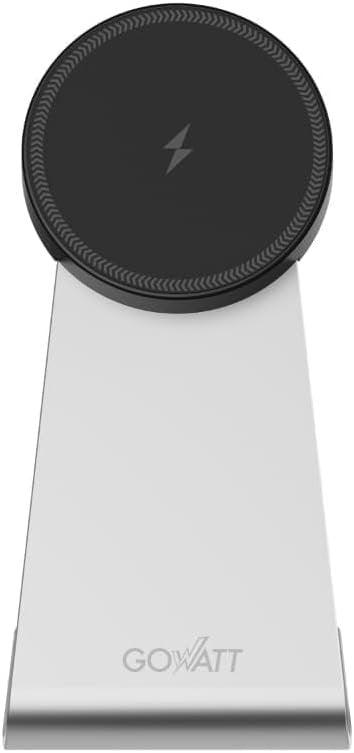 GOWATT Magnetic Charger Stand 15W Fast Charging, Compatible With Apple, Wireless Charger for iPhone 16 15 14 13 12 Series and Airpods