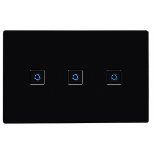 AU/NZ Approved ZigBee Smart 3 Gang Light Switch for Home Automation, Alexa Voice Control - Black 3 Gang