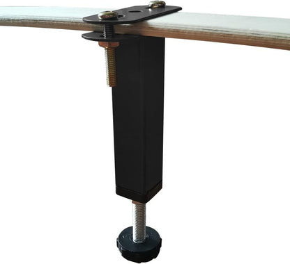 N+A KUSRUP Metal Adjustable Height Bed Furniture Foot Legs Replacements Center Frame Slat Support Leg for Platform Bed Frame Replacement Parts Risers Heavy Duty Easy Install (9.8" to 12.6")