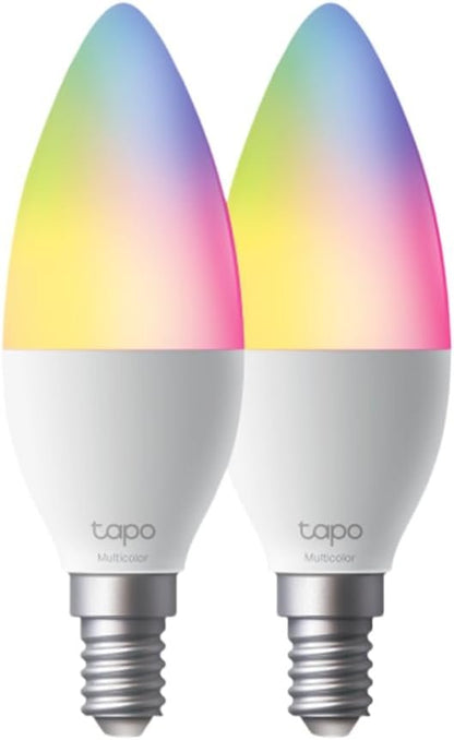 TP-Link Tapo Smart WiFi Light Bulb, Multicolour, B38, E14, White Tunable, Dimmable, Smart Home, Schedule & Timer, Voice Control, APP Control, Sync-to-Sound, Energy Monitor(Tapo L430C(2-Pack))