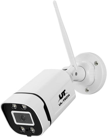 UL-Tech Security Camera, 3MP Full HD IP Wireless Surveillance Pet Cameras Hidden CCTV Monitor WiFi Home Safe Outdoor Indoor System, Support P2P with Built in Ir-Cut White