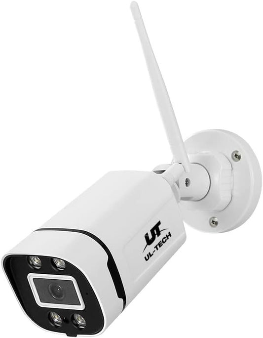 UL-Tech Security Camera, 3MP Full HD IP Wireless Surveillance Pet Cameras Hidden CCTV Monitor WiFi Home Safe Outdoor Indoor System, Support P2P with Built in Ir-Cut White