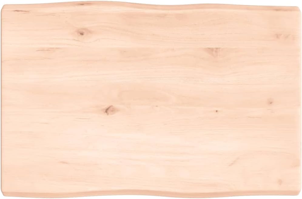 Homgoday 60x40 cm Solid Oak Tabletop, Raw Wood, Live Edge Design, Replacement Coffee Table, Kitchen Dining Table, Desktop Surface - Durevole & Stylish