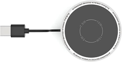 Embedded Desktop Wireless Charger - QI Standard Fast Charging Station 5W/7.5W/10W/15W, Invisible Wireless Charger Compatible with iPhone 12, 11, XS