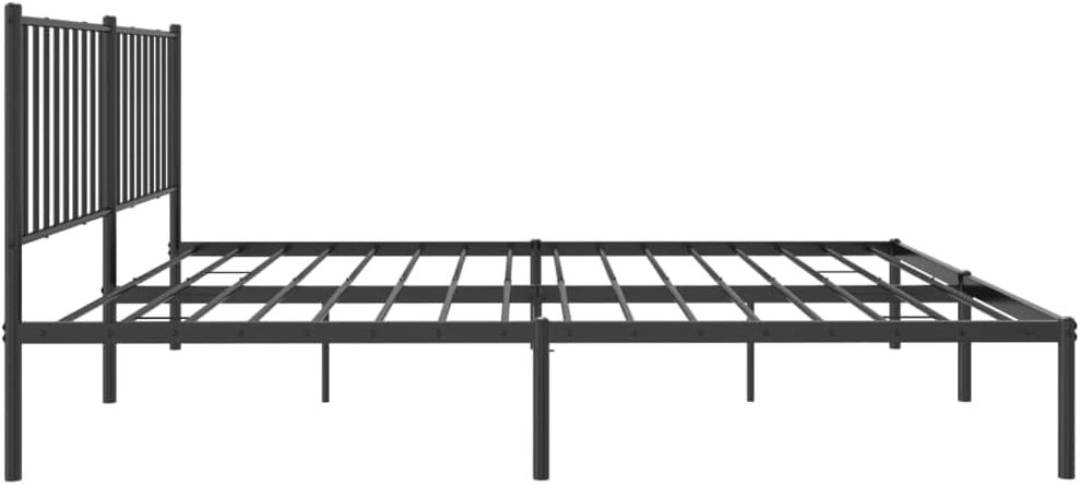 TALCUS Set di mobili - Struttura letto in metallo con testiera, 160 x 200 cm, colore: Nero