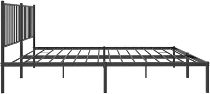 TALCUS Set di mobili - Struttura letto in metallo con testiera, 160 x 200 cm, colore: Nero