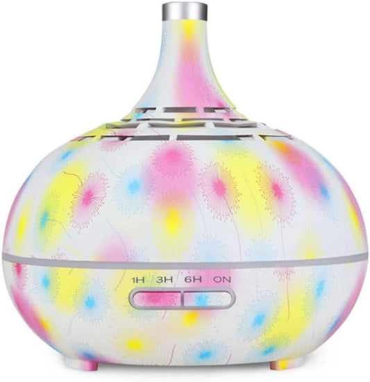 400ml Wood Grain Air Humidifier Remote Control Aroma Essential Oil Difuser Ultrasonic Cool Mist Maker Aromatherapy for Office Home Car (C)