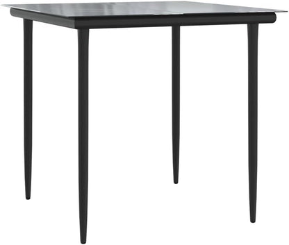 vidaXL 3-Piece Garden Dining Set with Cushions - Brown Poly Rattan Reclining Chairs & Tempered Glass Table for Outdoor Patio/Garden/Backyard