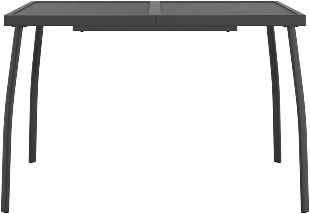 'vidaXL Modern Steel Mesh Garden Table in Anthracite - Outdoor Patio Dining Table with Multi-Functional Tabletop and Elegant Legs - 110x80x72 cm