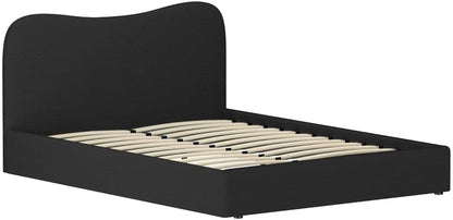 Artiss Bed Frame Queen Size Mattress Base Wooden Platform Boucle Black DARA