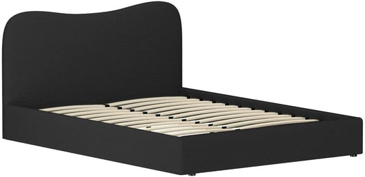 Artiss Bed Frame Queen Size Mattress Base Wooden Platform Boucle Black DARA