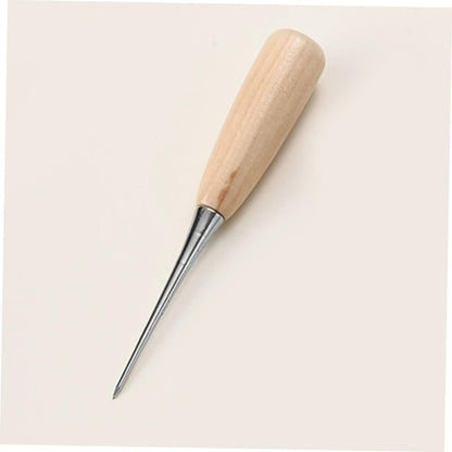 Tofficu 2Pcs Leather Awl Tool with Wooden Handle Ergonomic Grip Awl for Sewing Bookbinding and DIY Craft Projects Artisan Quality Leatherworking Essential