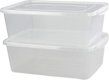 Anbers 16 Quart Clear Latching Storage Containers with Lid, Plastic Storage Box, 2 Packs