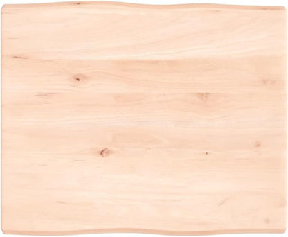 Solid Oak Table Top 60 x 50 cm – Unfinished Wood Replacement for Kitchen Coffee Table, Dining Table, Desk, Gold Countertop – Perfect for DIY Home Projects