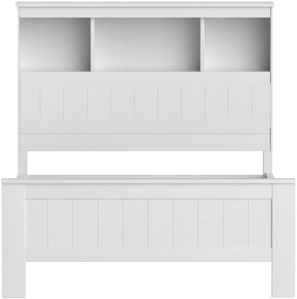 Artiss Single Bed Frame Platform Wooden Timber Frames with Bookshelf Beds Base Bedroom Room Decor Home Furniture White for Kids, Toddler and Adult, Modern Design