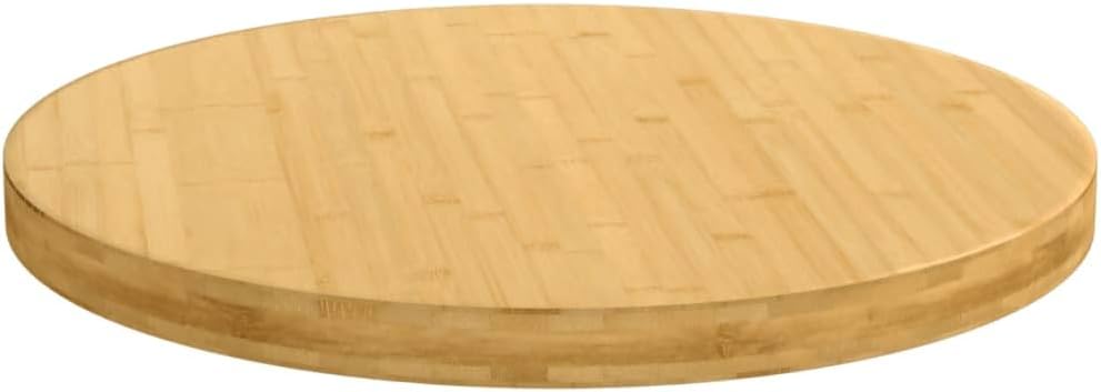Round Bamboo Dining Table Top Replacement, 90 x 4 cm, Commercial Use, Coffee Table for Restaurants, Hotels & Desks, Brown Bamboo Surface