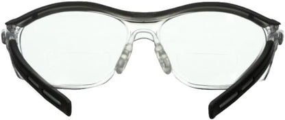 3M Reader Safety Glasses, 2.0 Diopter, Black Frame, Clear Lens