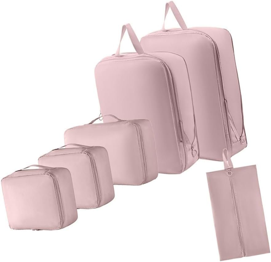 Vdaxvme 6Pcs Convenient Luggage Organizers Set Practical Nylon Packing Cubes Bags Efficient Luggage Organization Pouches