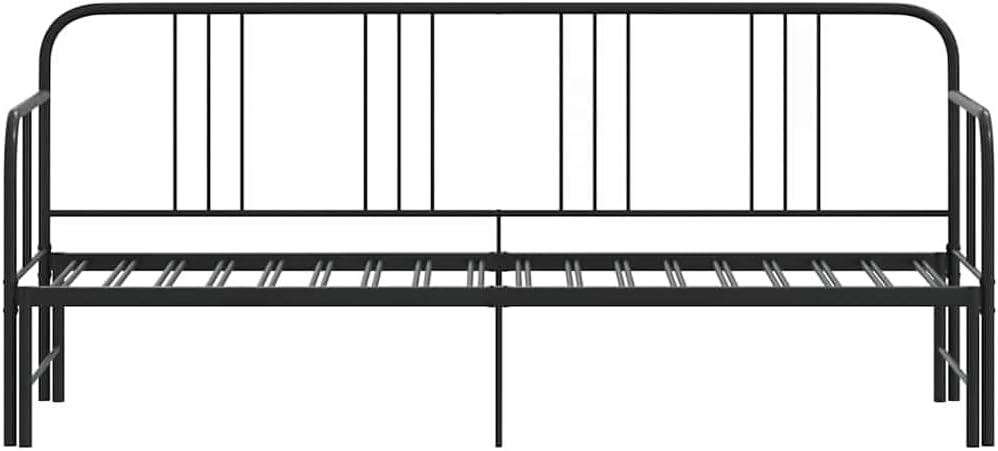 vidaxl Black 2-in-1 Metal daybed/Trundle - 92x187 cm - Space-Saving Sofa Bed with Storage - Modern Style