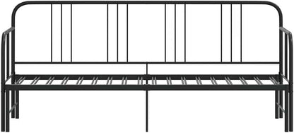 vidaxl Black 2-in-1 Metal daybed/Trundle - 92x187 cm - Space-Saving Sofa Bed with Storage - Modern Style