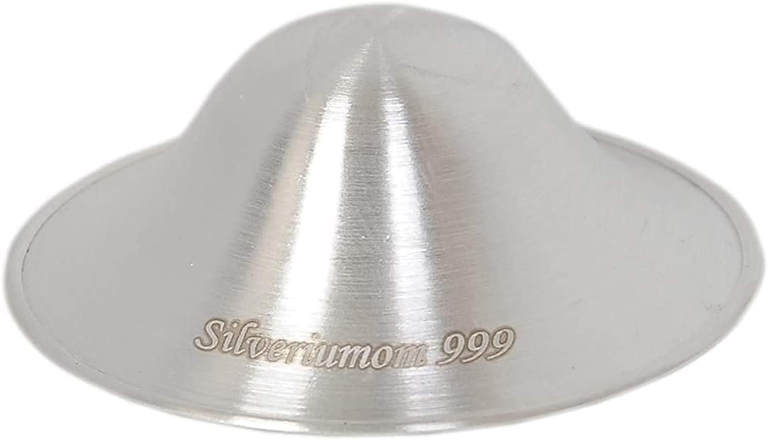 The Original Silver Nursing Cups - Nipple Shields for Nursing Newborn - 100% Pure Silver 999 Carat and Handmade - Nipple Covers Breastfeeding (Regular)