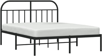 Lechnical Bed Frame with Black Metal Headboard, 140 x 190 cm, Furniture, Beds and Accessories, Beds and Frames for Beds
