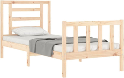 FIRBNUS Bed Frame with Headboard 90 x 200 cm Solid Wood Headboard Single Headboard Bed Frame Single Bed Frame Single Bed Frame Single Bed Frame