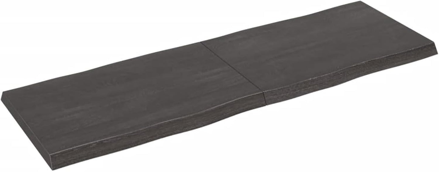 Solid Wood Tabletop, Dark Brown, 180 x 60 x (2-6) cm, Live Edge, Replacement for Kitchen Coffee Table, Dining Table, Desk Top, Durable Surface, Versatile Use